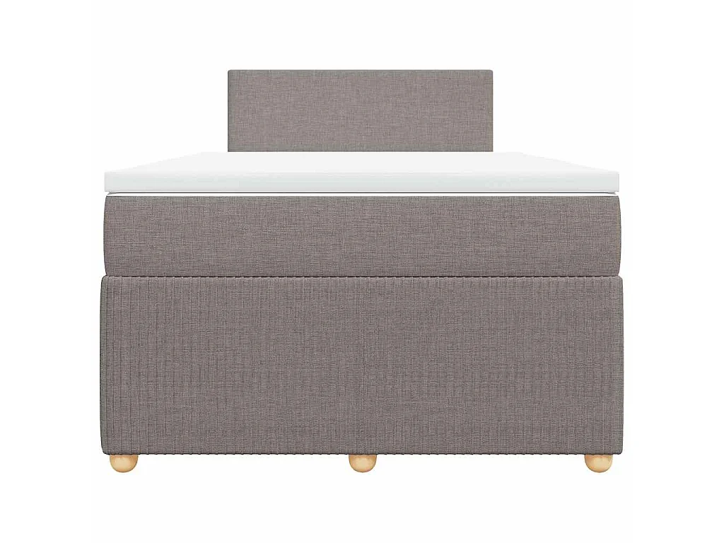 Sommier à lattes de lit avec matelas Taupe 120x200 cm Tissu