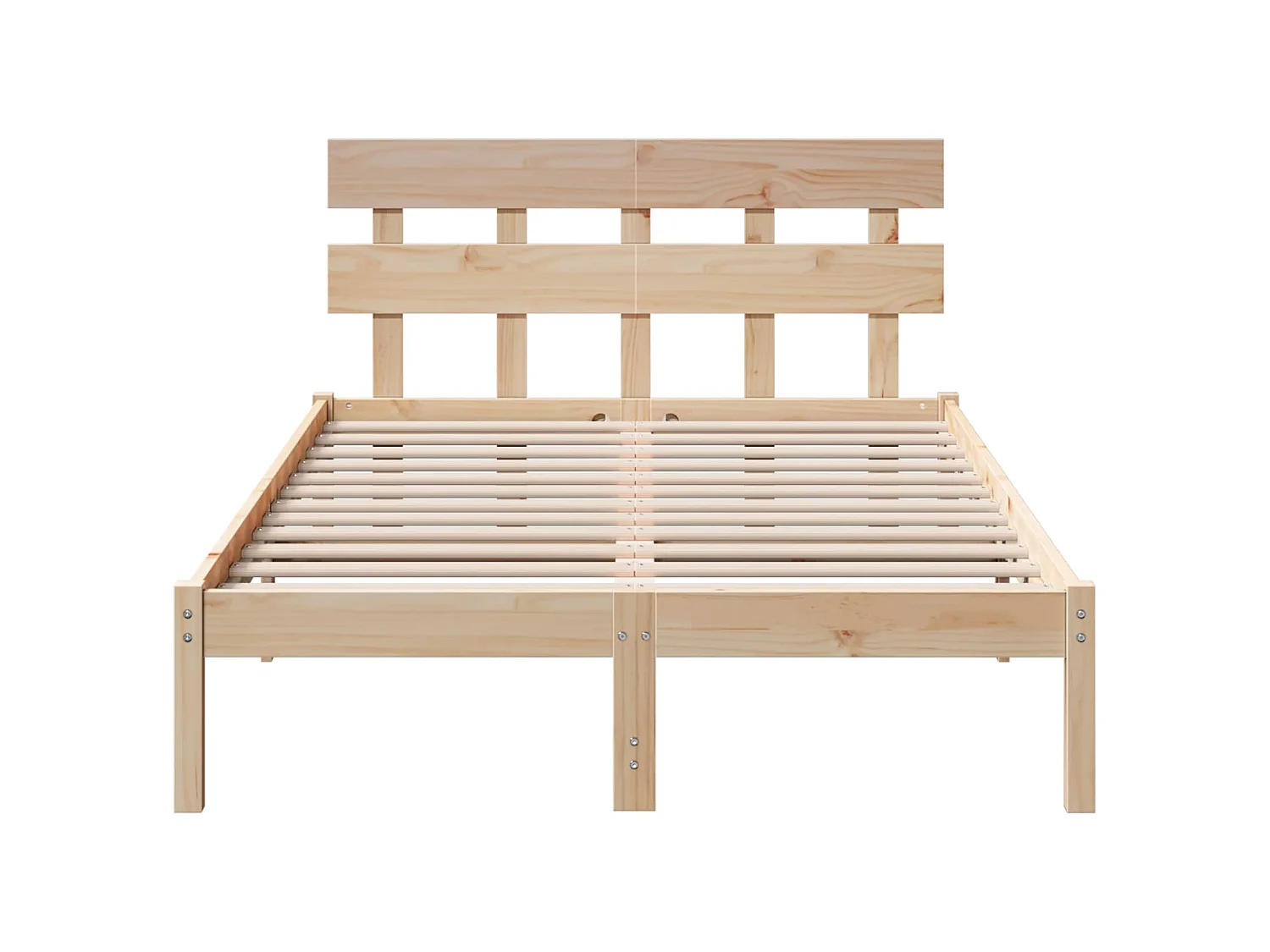 Bedframe met hoofdeinde Bruin 120 x 200 cm Massief grenenhout