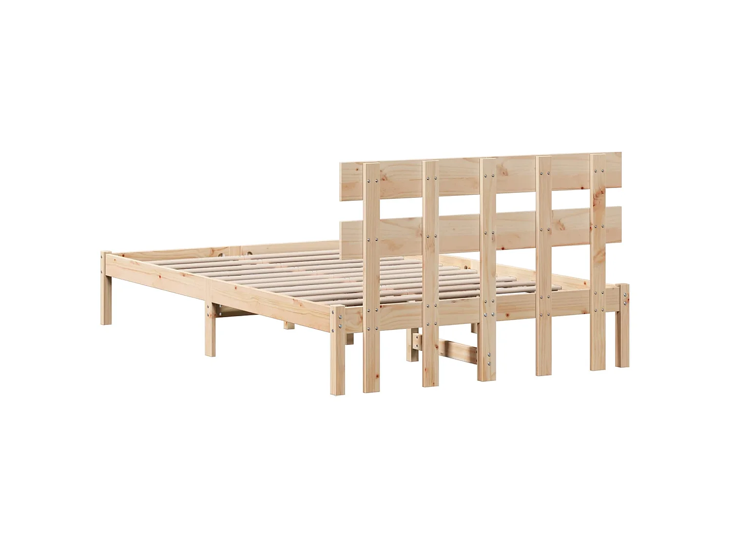 Bedframe met hoofdeinde Bruin 120 x 200 cm Massief grenenhout