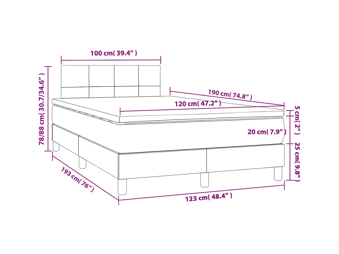 Sommier à lattes de lit avec matelas taupe 120x190 cm tissu