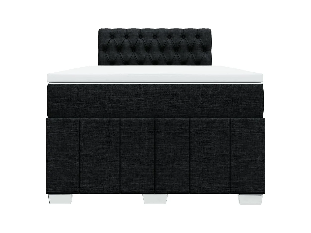 Sommier à lattes de lit avec matelas noir 120x190 cm tissu