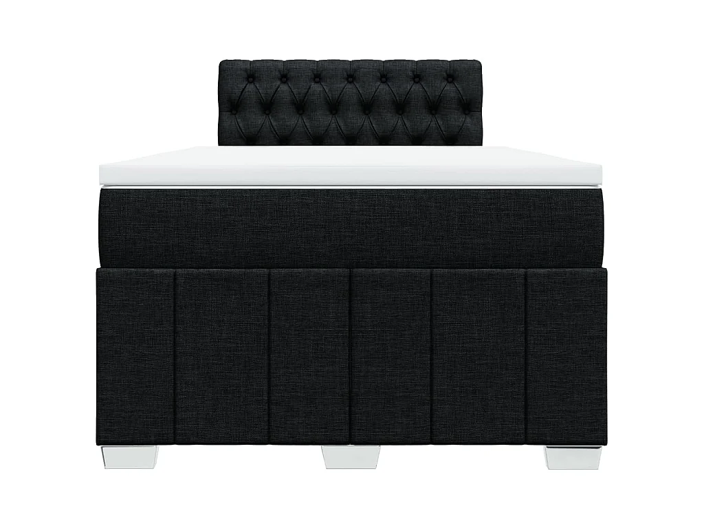 Sommier à lattes de lit avec matelas noir 120x190 cm tissu