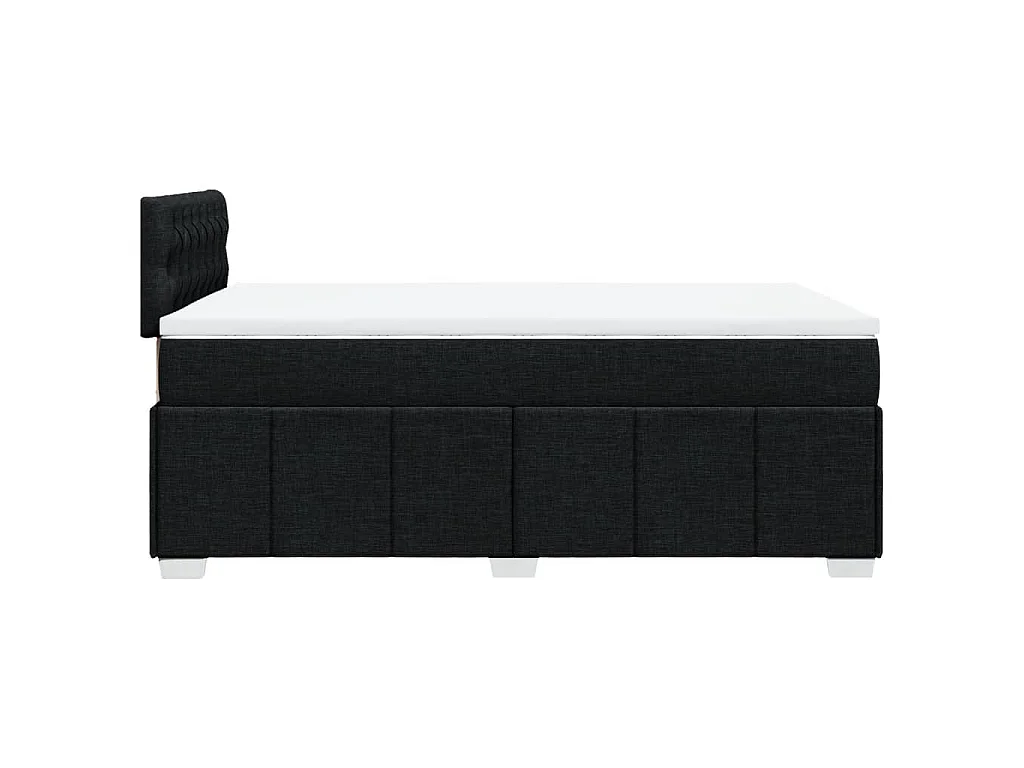 Sommier à lattes de lit avec matelas noir 120x190 cm tissu