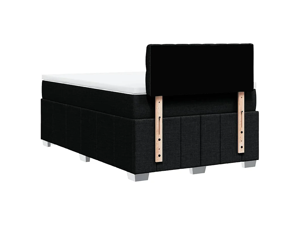 Sommier à lattes de lit avec matelas noir 120x190 cm tissu