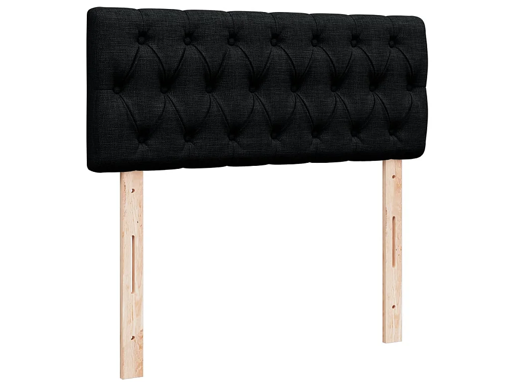 Sommier à lattes de lit avec matelas noir 120x190 cm tissu