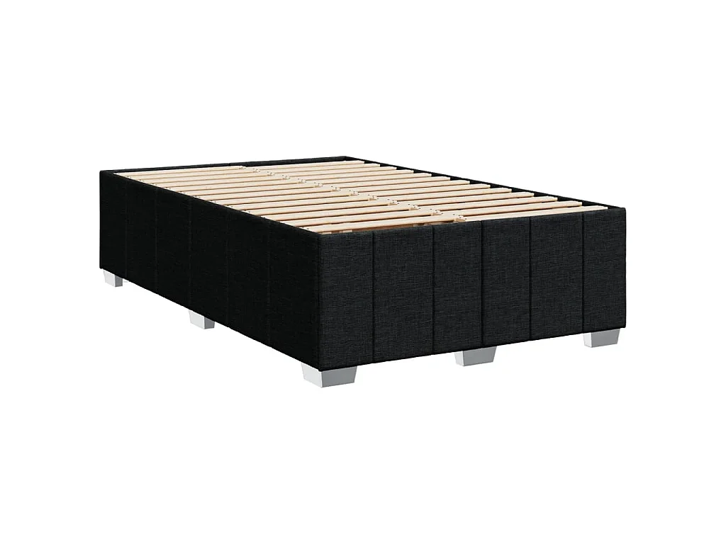 Sommier à lattes de lit avec matelas noir 120x190 cm tissu