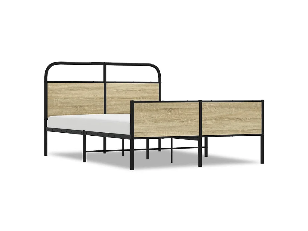 Estructura de cama sin colchón 120x200 cm madera roble Sonoma