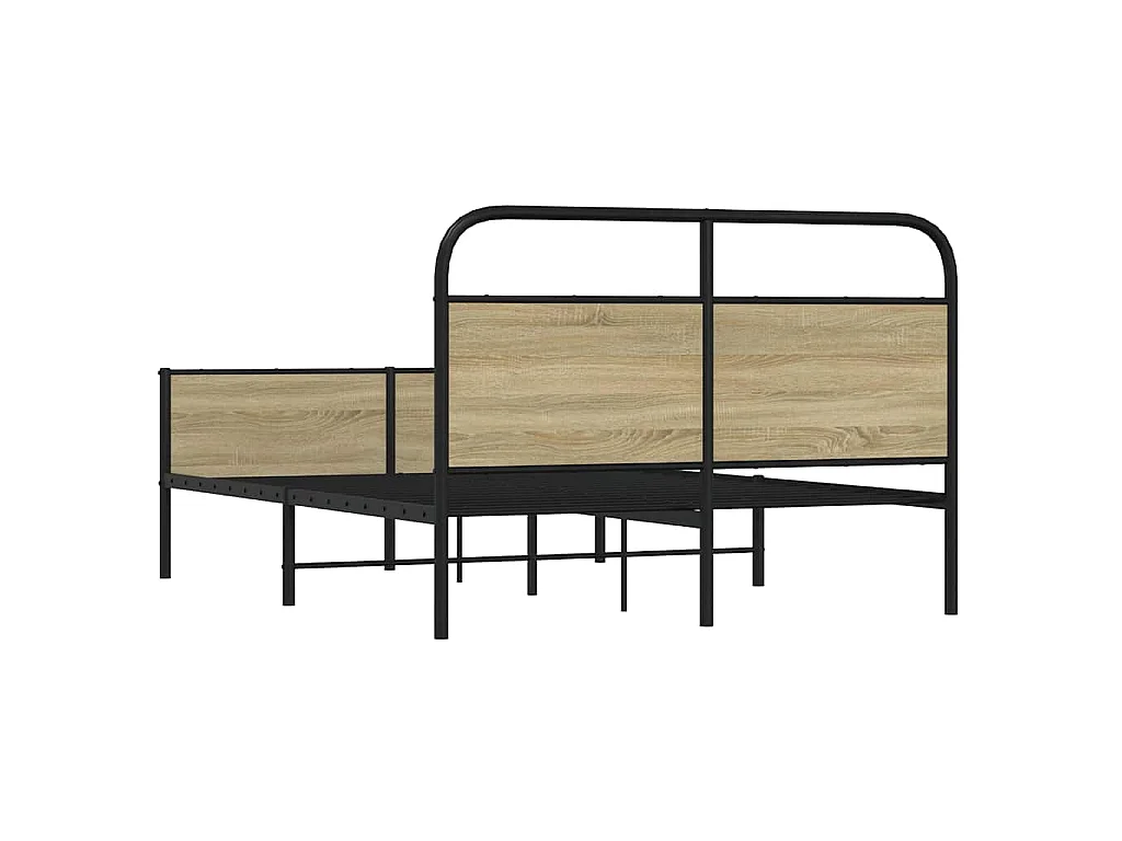 Estructura de cama sin colchón 120x200 cm madera roble Sonoma