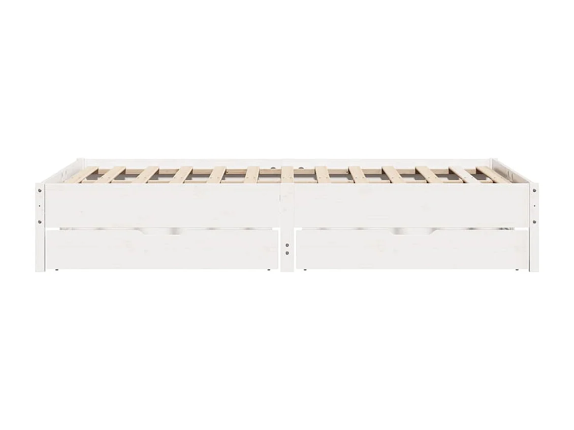 Cadre de lit sans matelas blanc 120x190 cm bois de pin massif