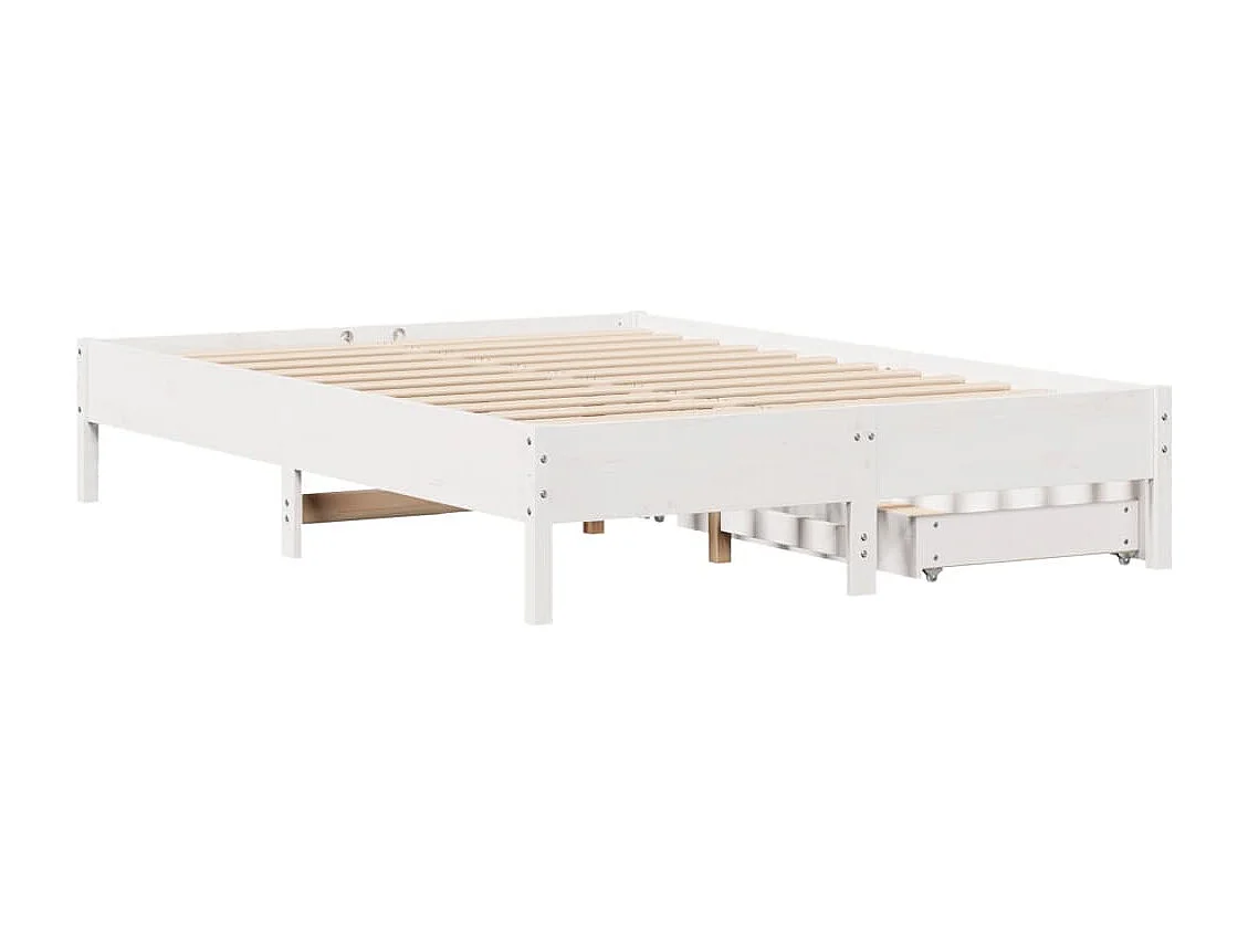 Cadre de lit sans matelas blanc 120x190 cm bois de pin massif