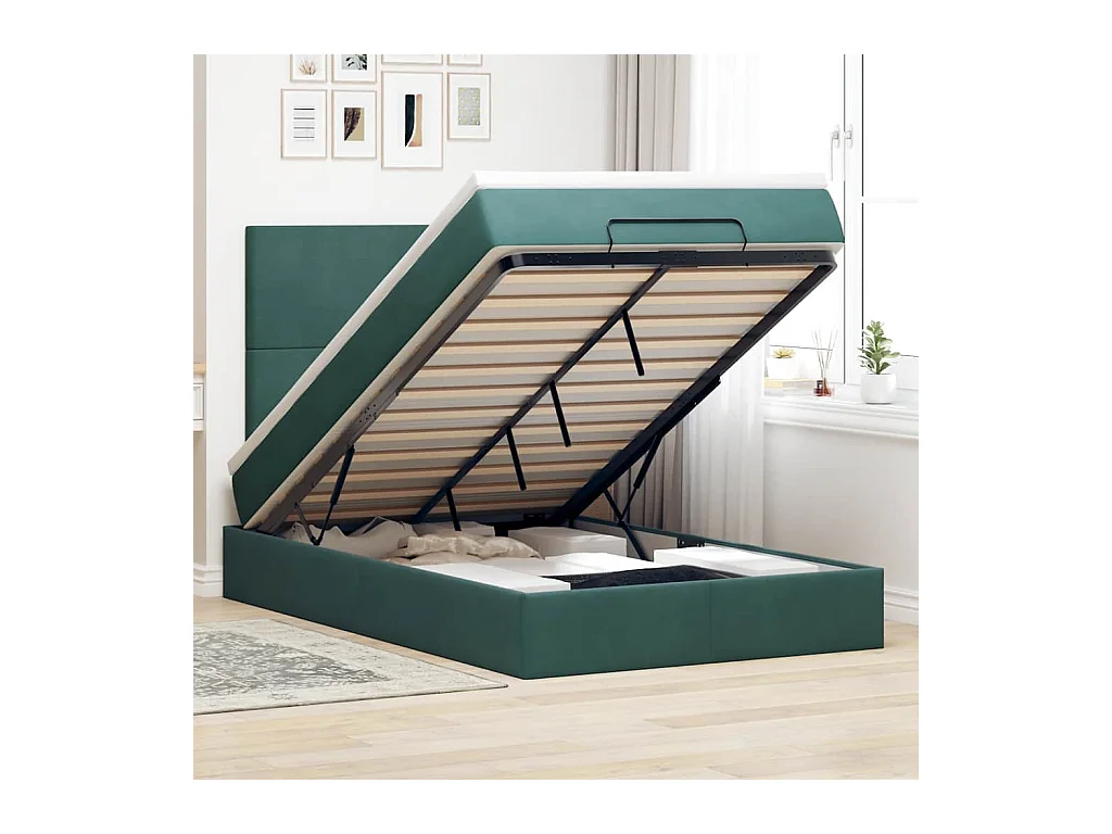 Struttura Letto Pouf con Materassi 120x190 cm Velluto