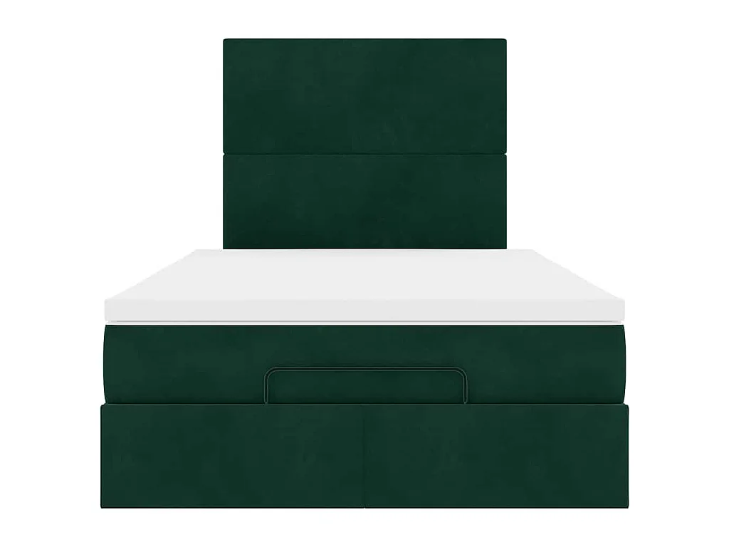 Ottoman bed met matrassen 120x190cm fluweel donkergroen