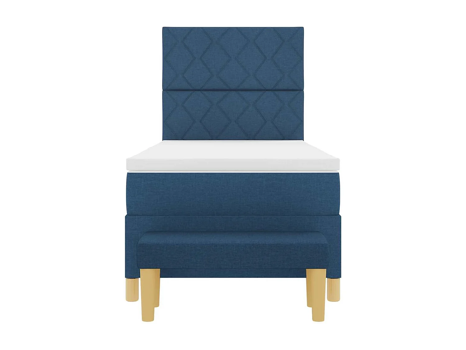 Lit à ressorts avec matelas Bleu 100 x 200 cm tissu