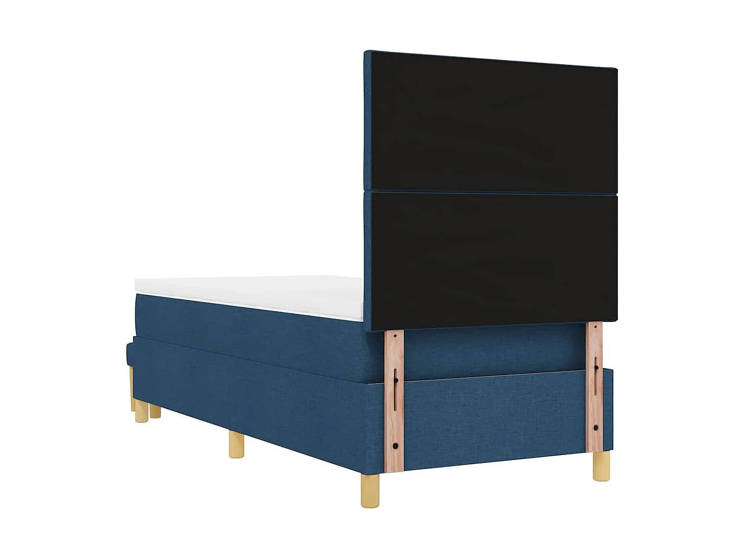 Boxspring bed met matras met hoofdeinde Blauw 100 x 200 cm Stof