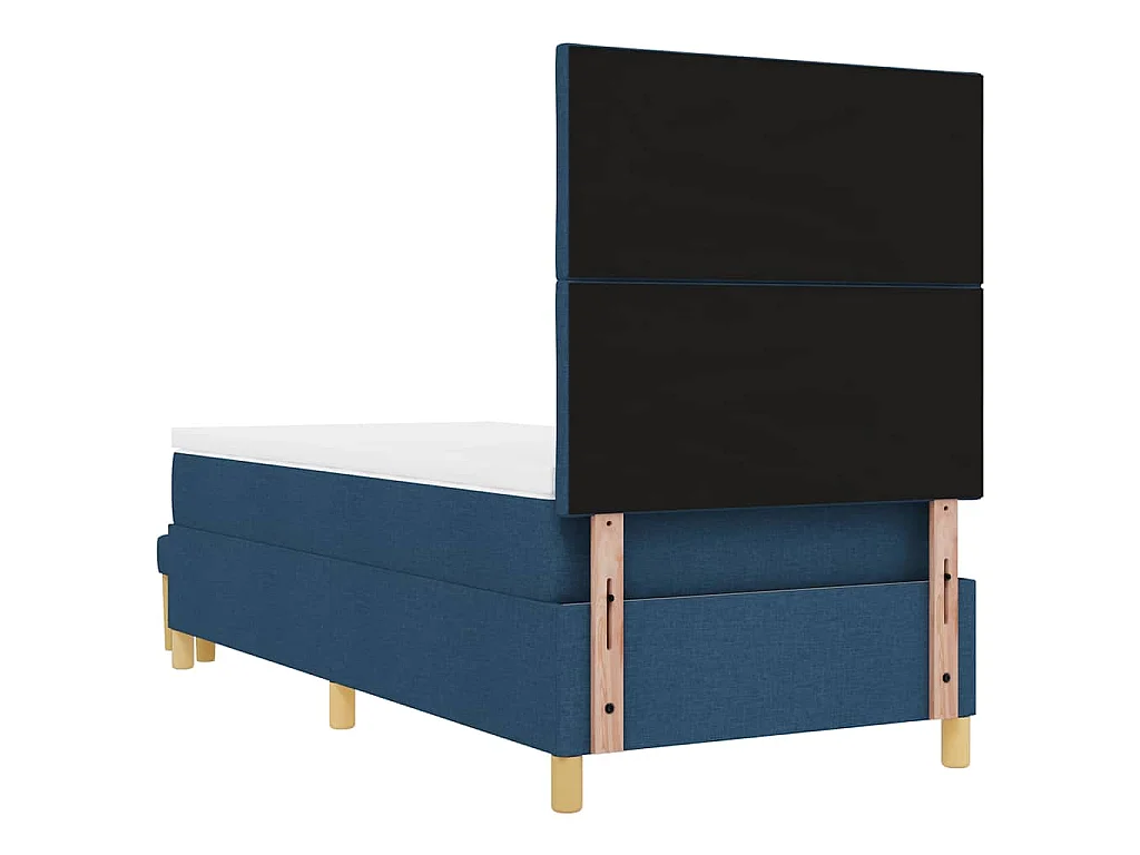Letto a molle con testiera Blu 200 x 100 cm Tessuto