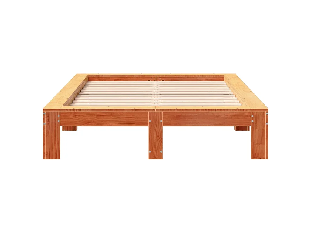 Bedframe zonder matras massief grenenhout wasbruin 120x200 cm