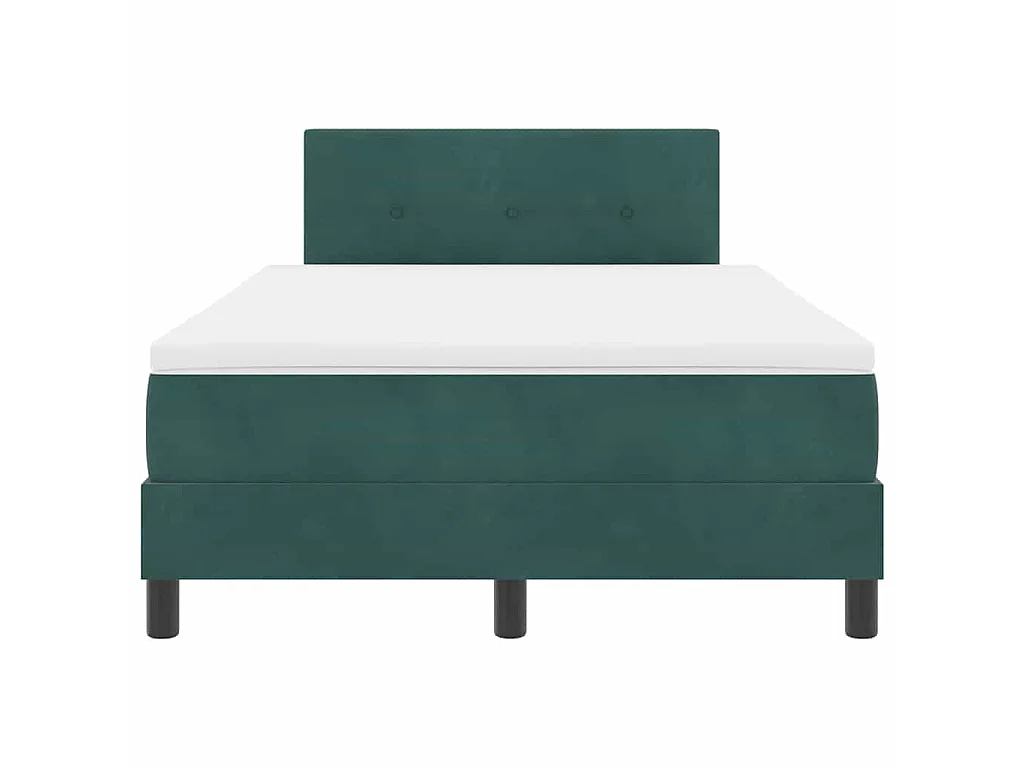 Lit à ressorts avec tête de lit Vert foncé 120 x 200 cm Velours