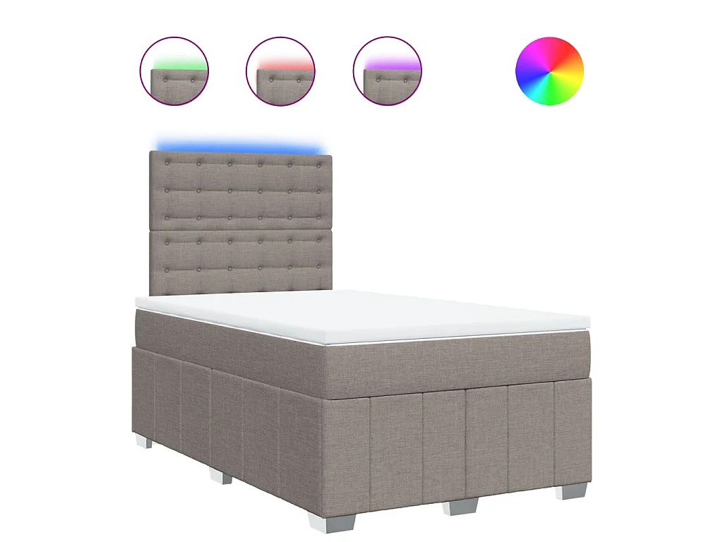 Boxspring met matras stof taupe 120x190 cm