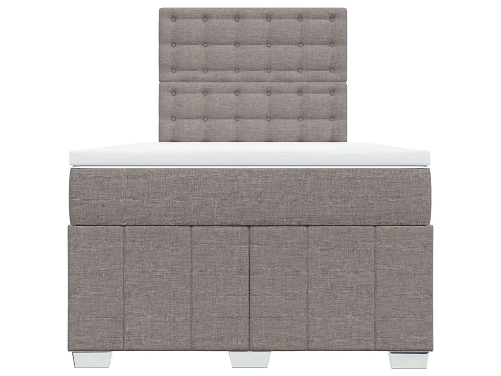 Boxspring met matras stof taupe 120x190 cm