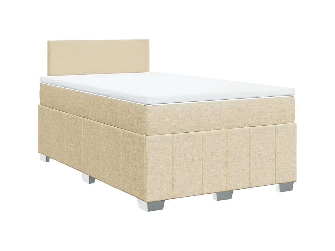 Boxspringbett mit Matratze Creme 120x190 cm Stoff