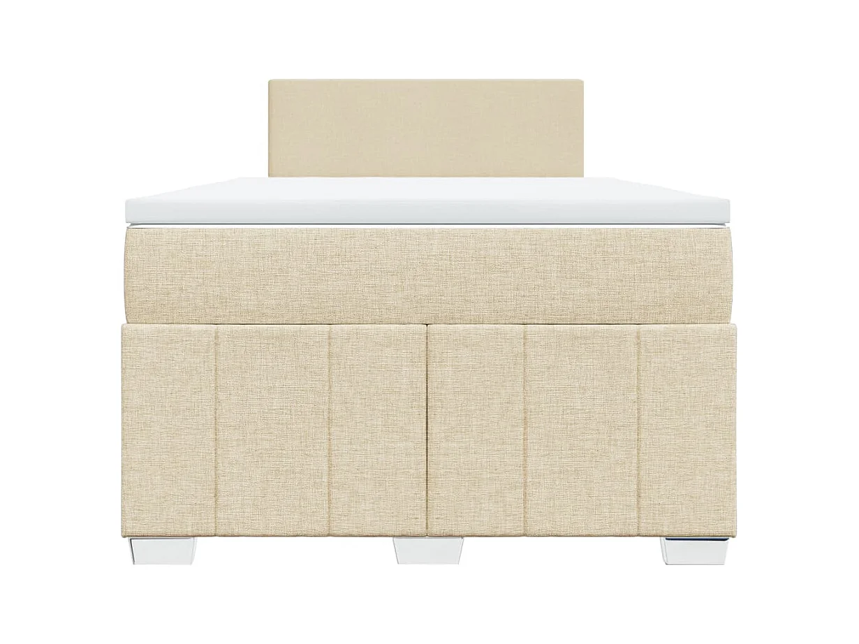 Boxspringbett mit Matratze Creme 120x190 cm Stoff