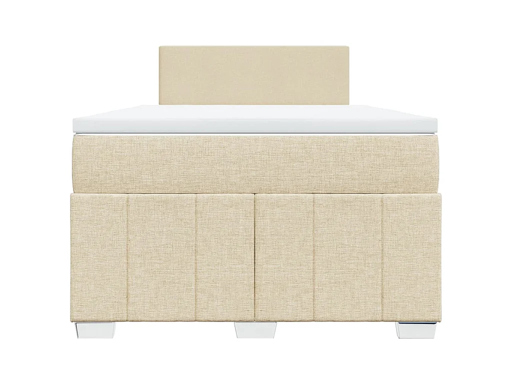 Sommier à lattes de lit avec matelas crème 120x190 cm tissu