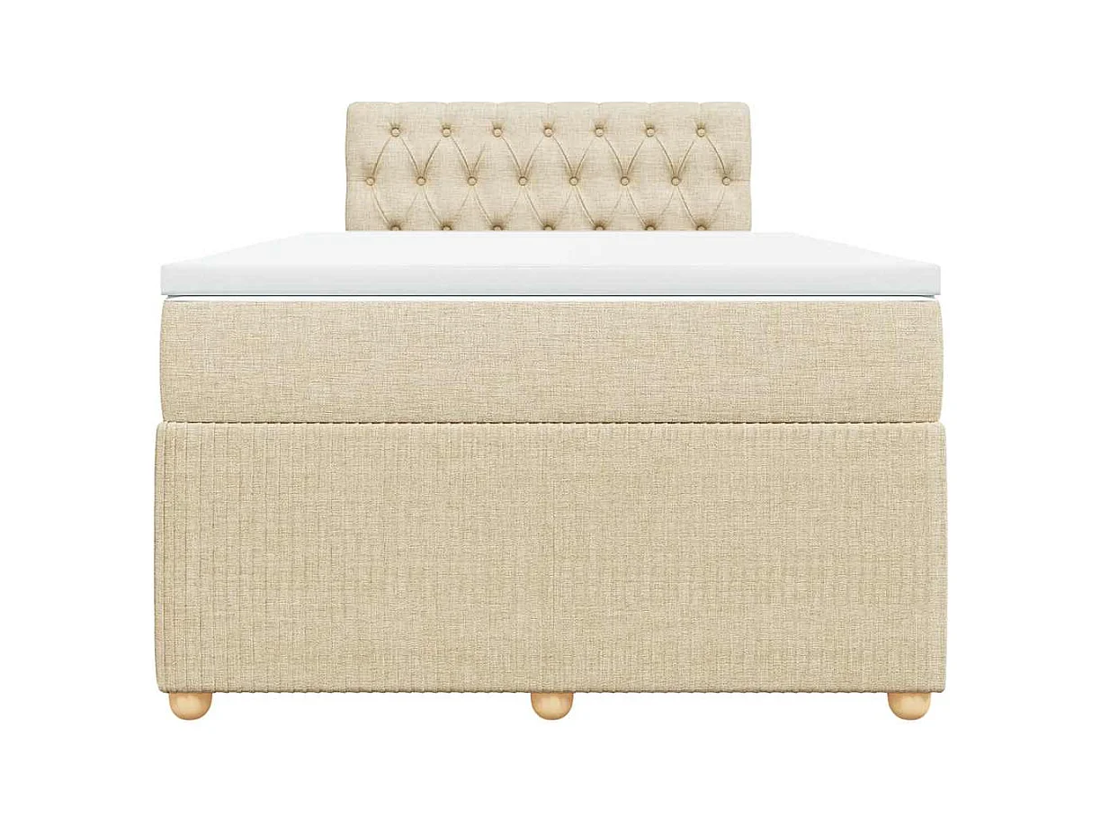 Boxspringbett mit Matratze Creme 120x200 cm Stoff