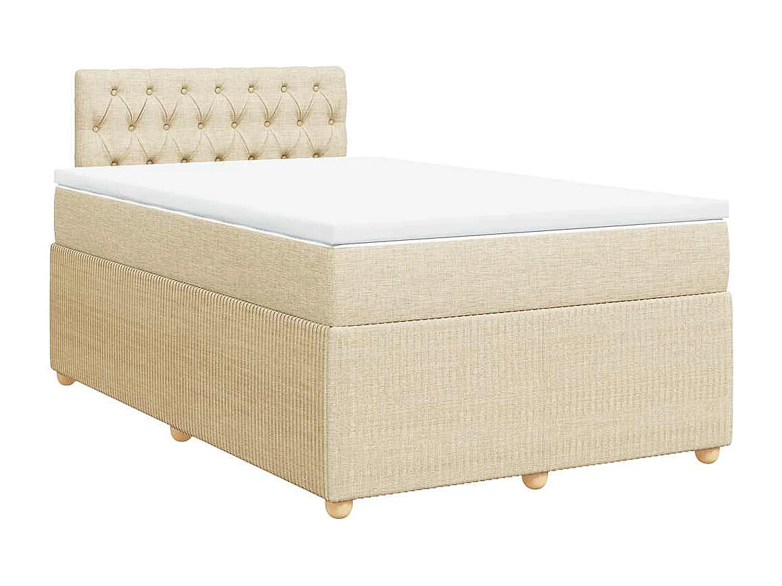 Boxspring met matras stof crèmekleurig 120x200 cm