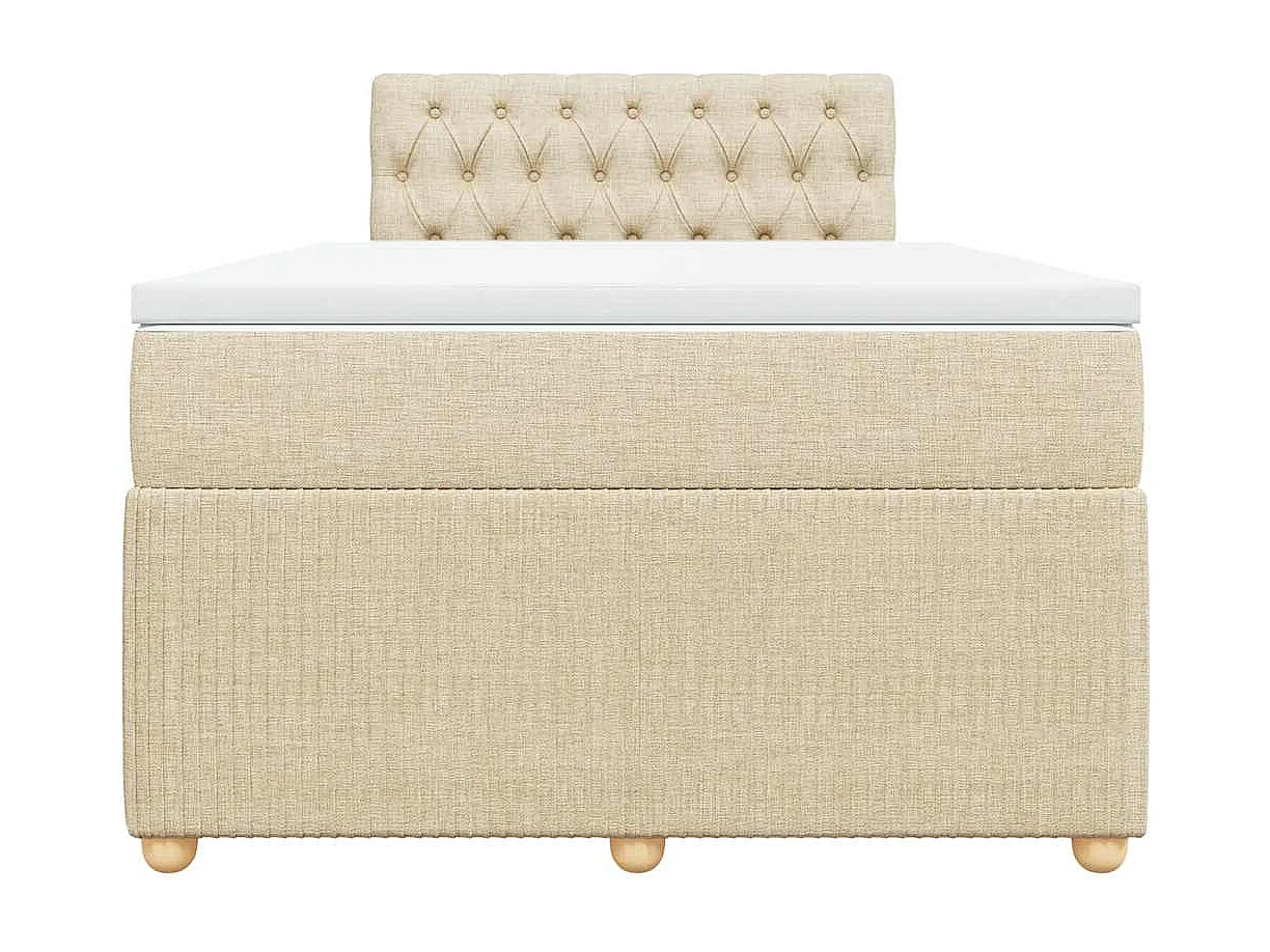 Boxspring met matras stof crèmekleurig 120x200 cm