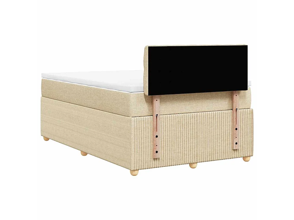 Giroletto a Molle con Materasso Crema 120x200 cm in Tessuto