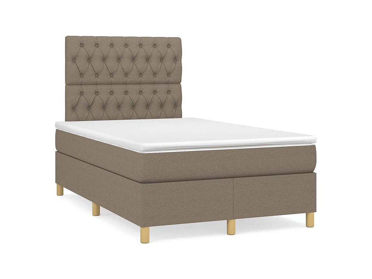 Sommier à lattes de lit avec matelas taupe 120x190 cm tissu