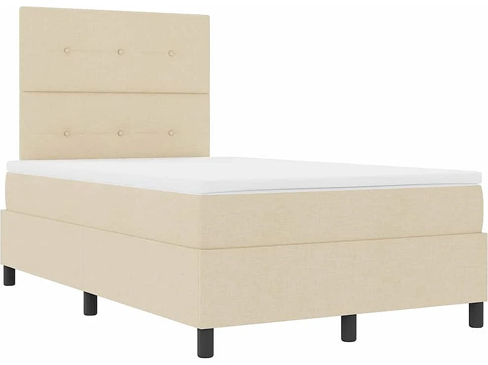 Boxspringbett mit Matratze Creme 120 x 200 cm Stoff