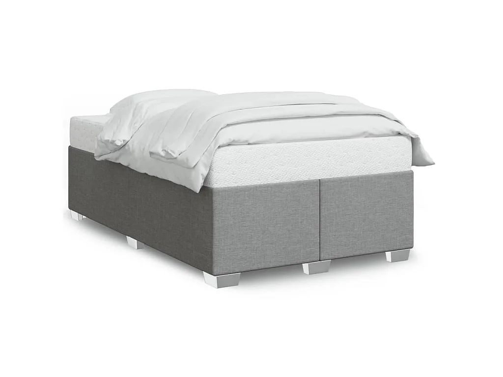 Cadre de lit sans matelas gris clair 120x190 cm tissu