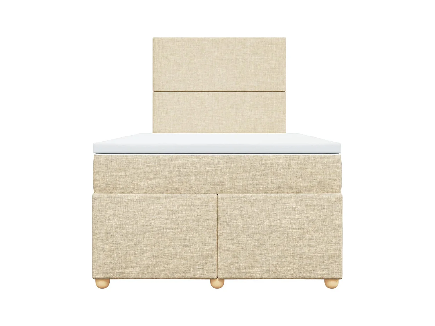 Sommier à lattes de lit avec matelas crème 120x190 cm tissu