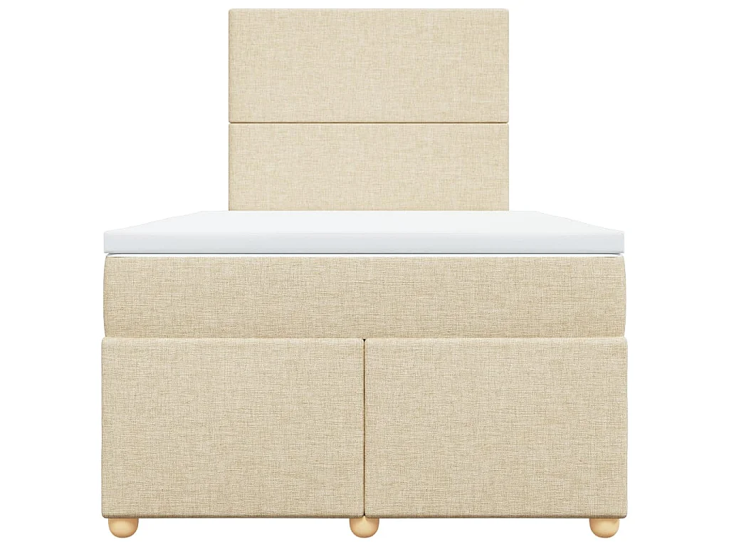 Boxspringbett mit Matratze Creme 120x190 cm Stoff