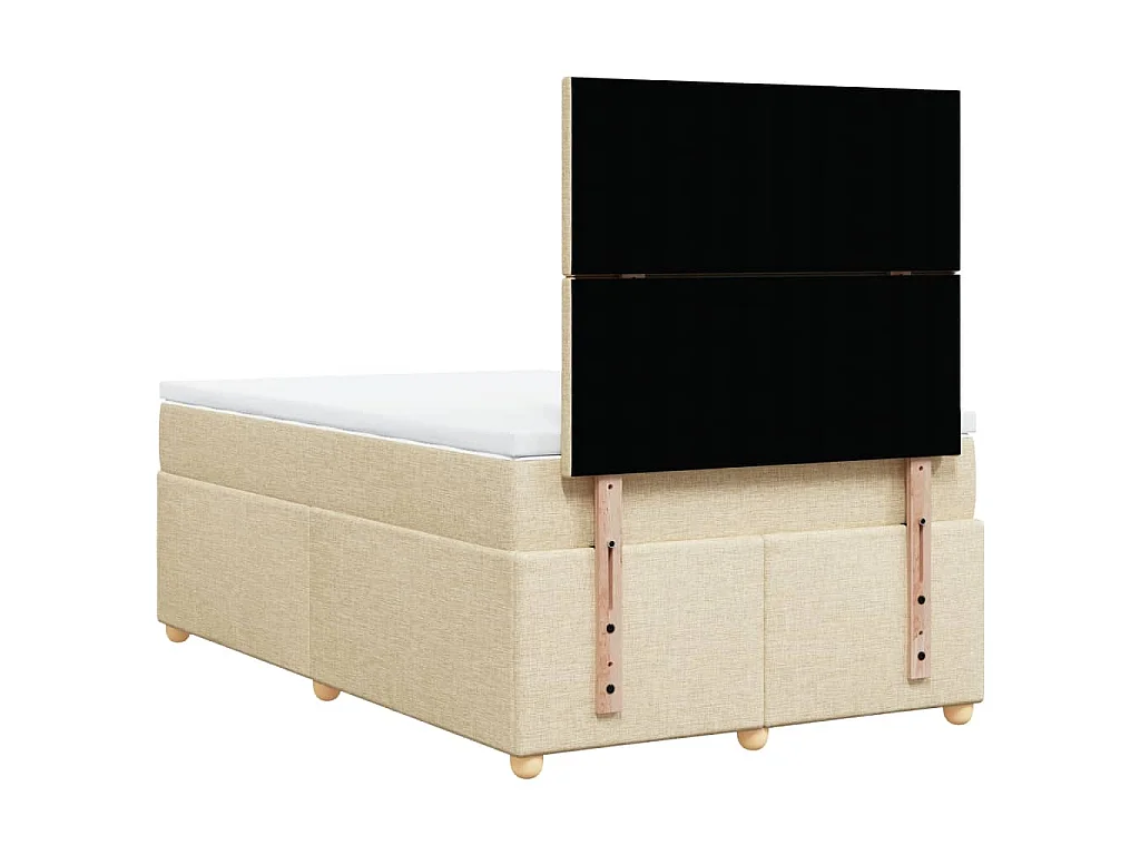 Boxspringbett mit Matratze Creme 120x190 cm Stoff