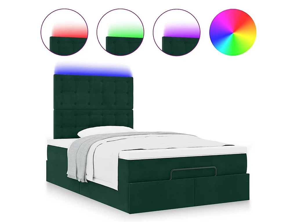Ottoman bed met matrassen en LED's 120x190cm fluweel