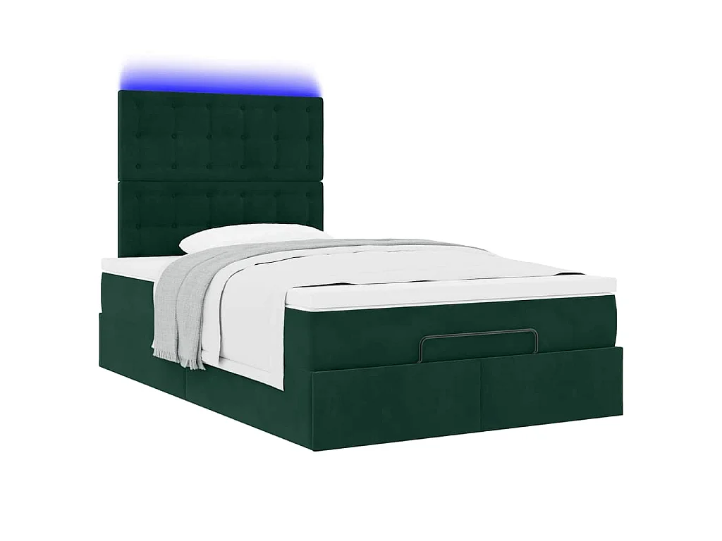Ottoman bed met matrassen en LED's 120x190cm fluweel