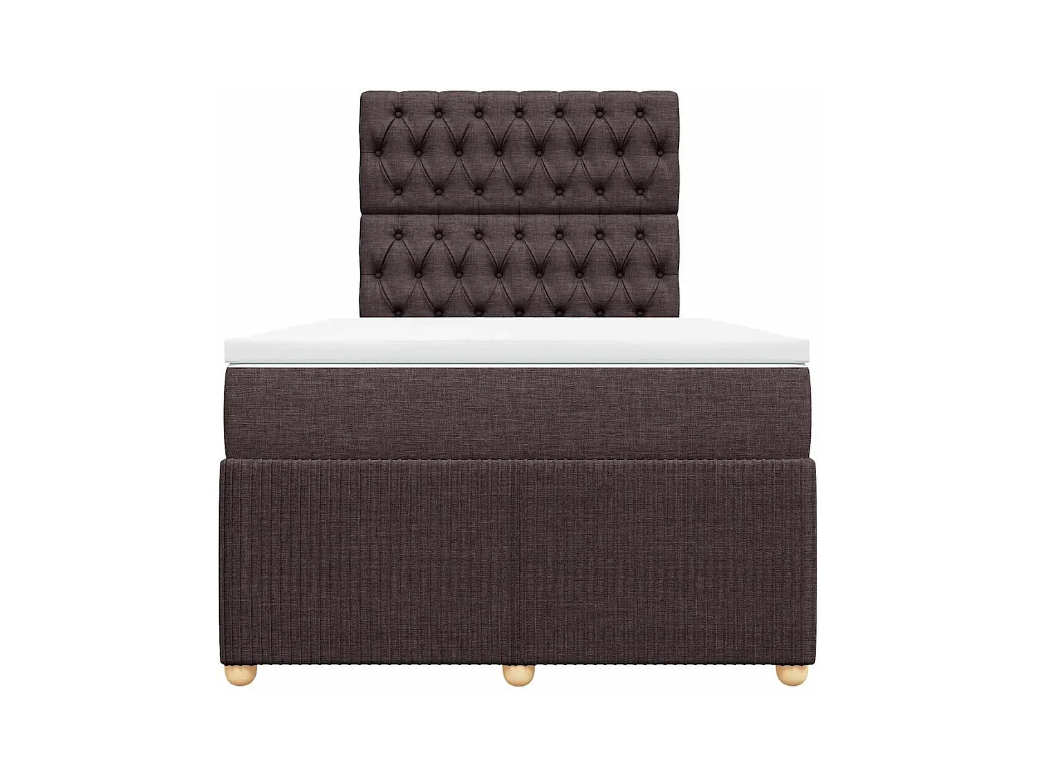 Sommier à lattes de lit et matelas marron foncé 120x190cm tissu