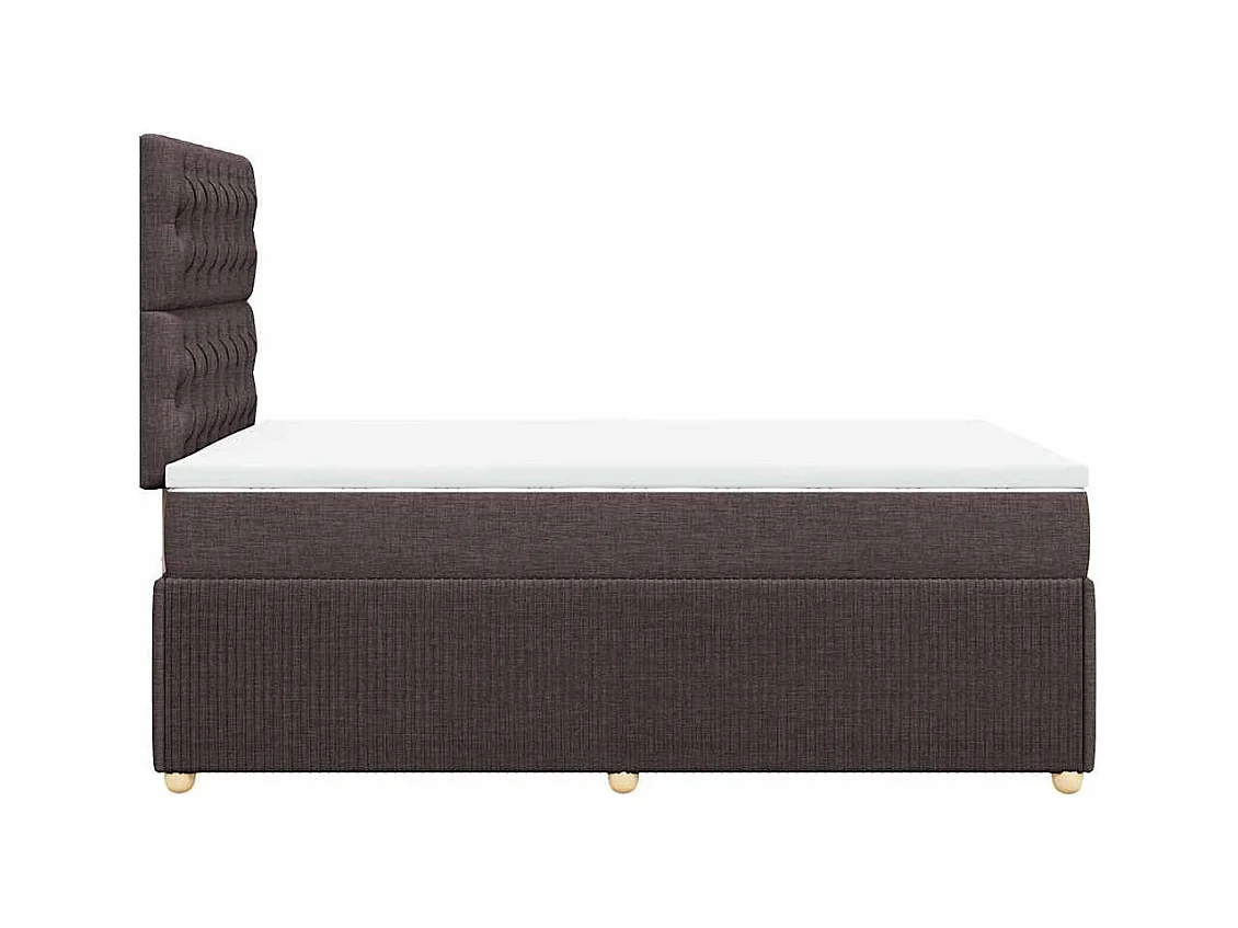 Sommier à lattes de lit et matelas marron foncé 120x190cm tissu