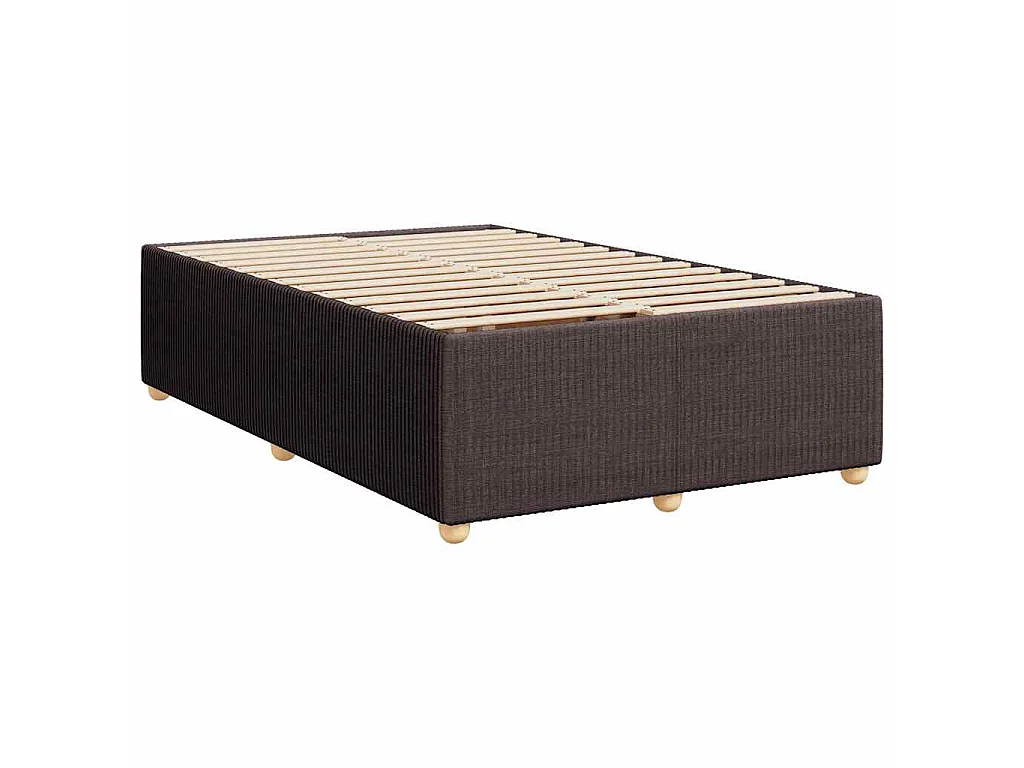 Cama box spring con colchón tela marrón oscuro 120x190 cm