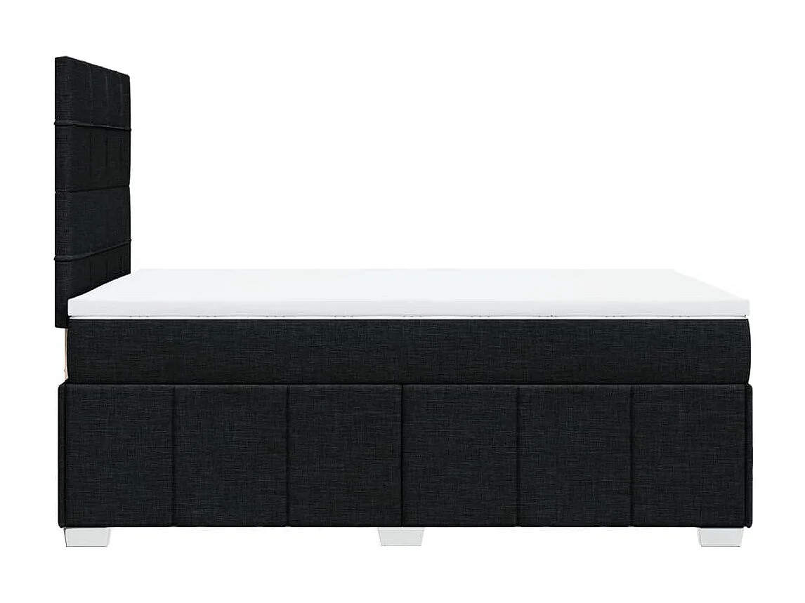 Sommier à lattes de lit avec matelas noir 120x190 cm tissu