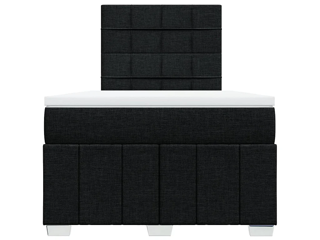 Cama boxspring com colchão 120x190 cm tecido preto
