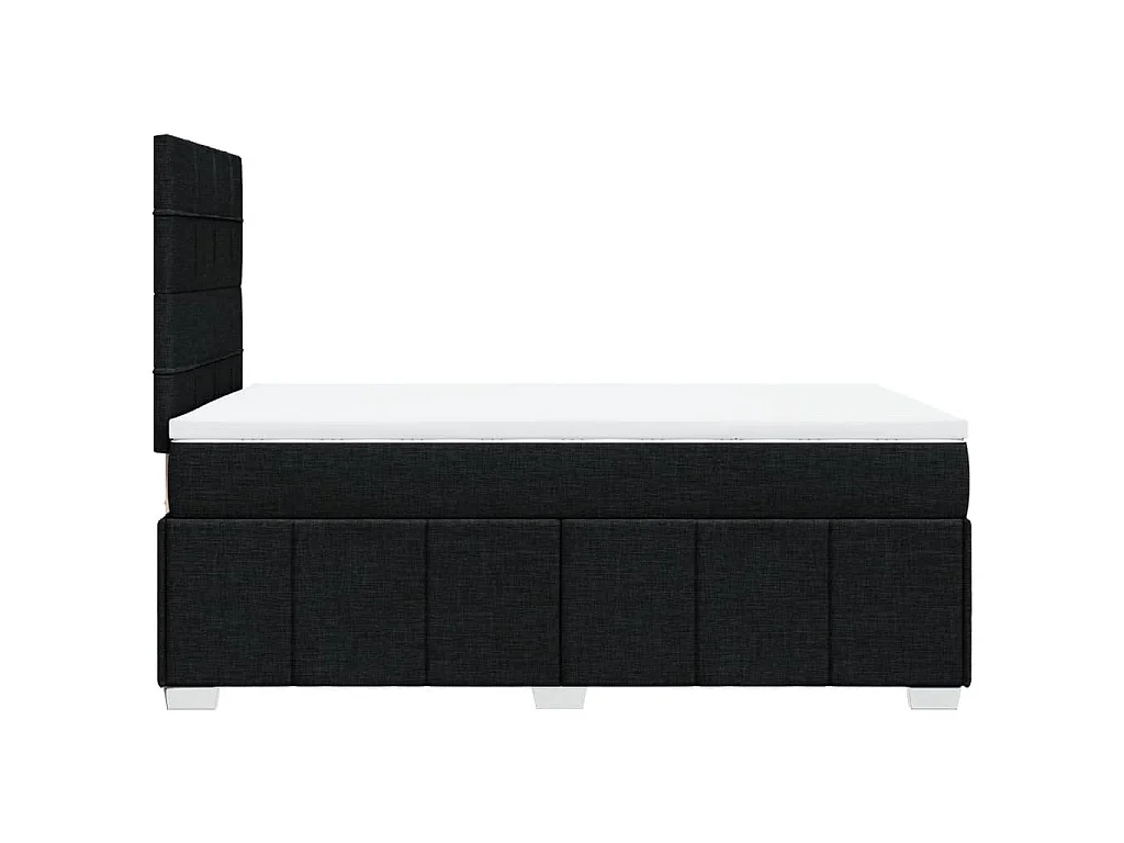 Cama boxspring com colchão 120x190 cm tecido preto
