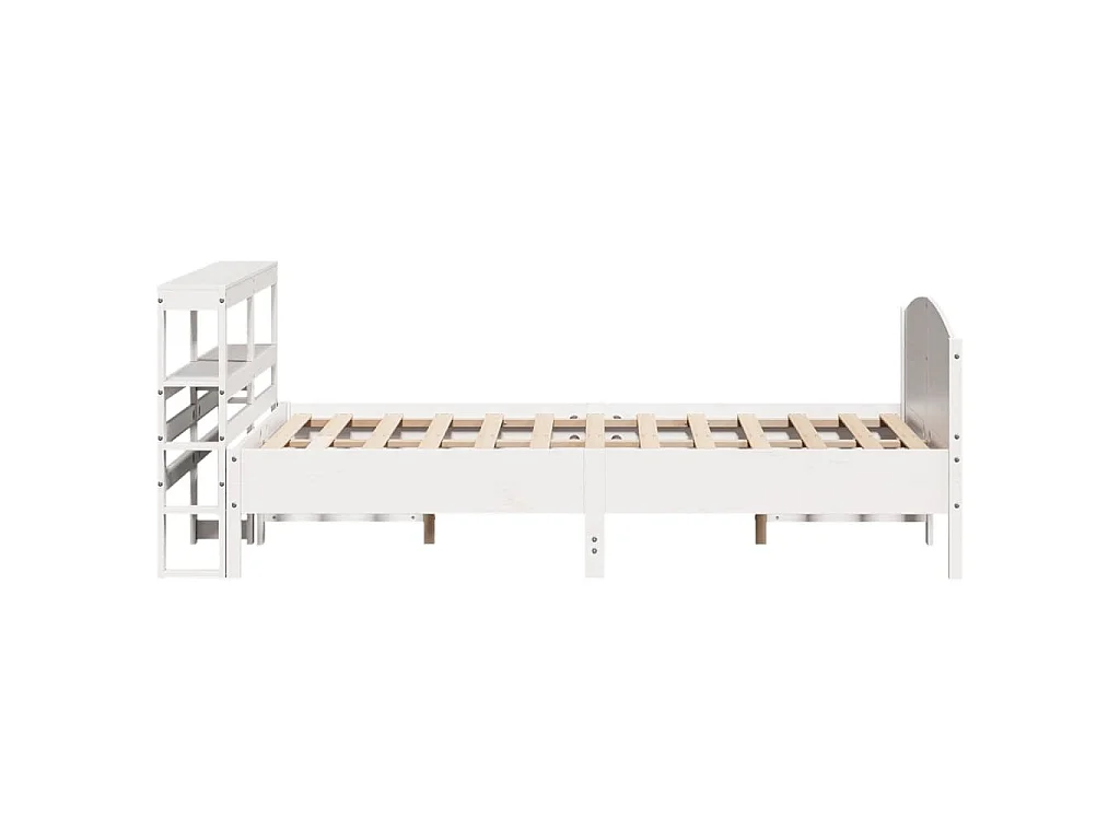 Cadre de lit sans matelas blanc 120x200 cm bois de pin massif
