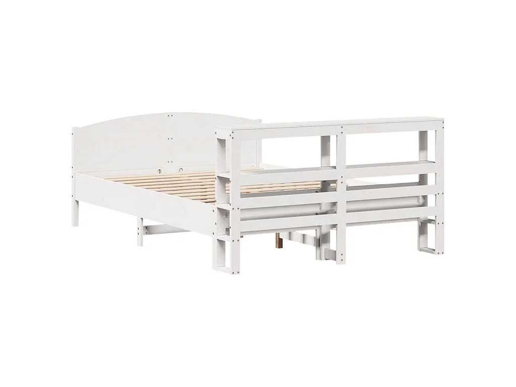Cadre de lit sans matelas blanc 120x200 cm bois de pin massif