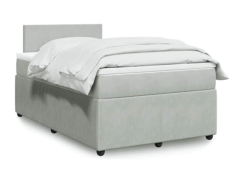 Boxspringbett mit Matratze Hellgrau 120x190 cm Samt
