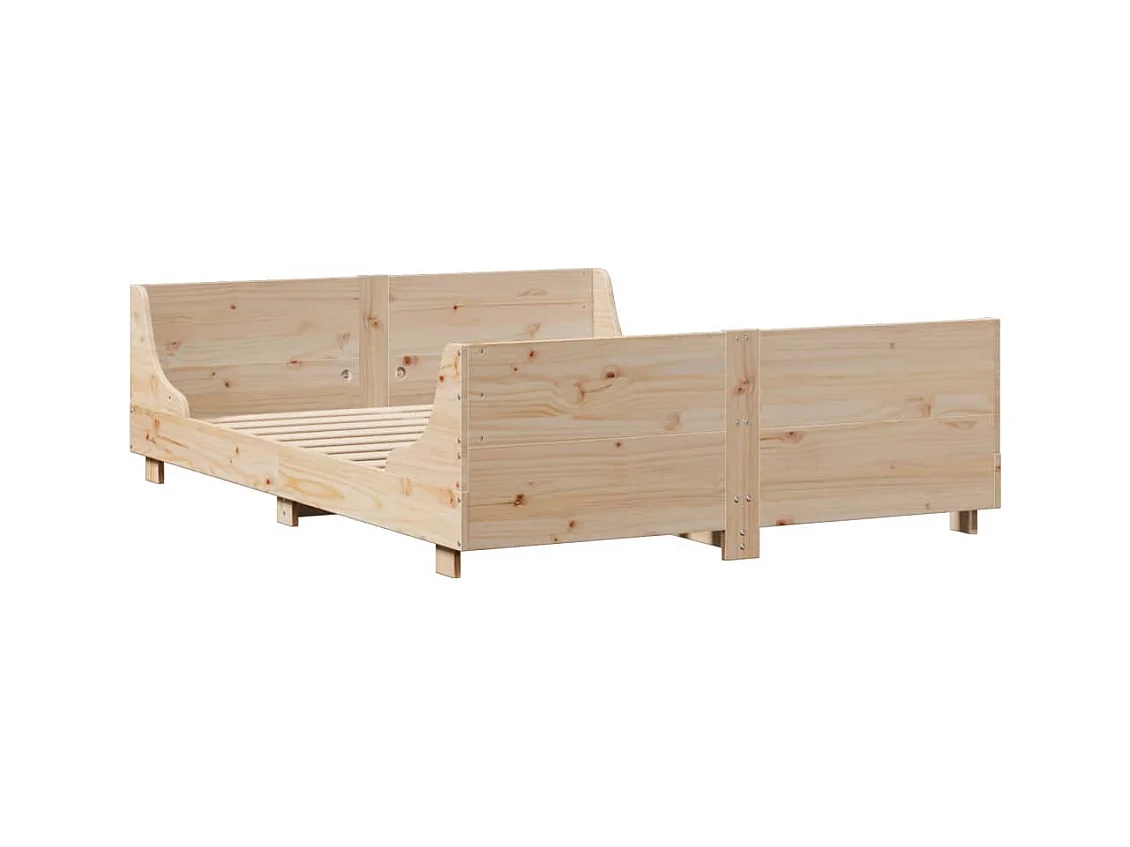 Cadre de lit sans matelas 120x190 cm bois de pin massif