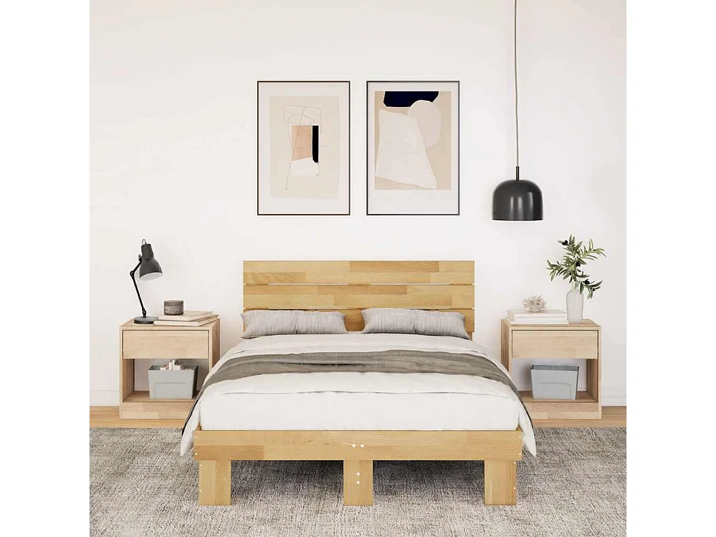 Cadre de lit avec tête de lit sans matelas 120x200 cm