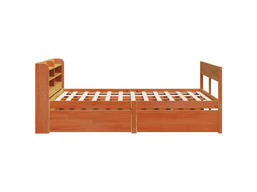 Massivholzbett ohne Matratze Wachsbraun 120x200 cm Kiefernholz